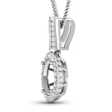 Load image into Gallery viewer, 0.22 Carat Genuine White Diamond 14K White Gold Semi Mount Pendant - holds 9x7mm Oval Gemstone

