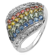 Load image into Gallery viewer, 1.97 Carat Genuine Multi Stone .925 Sterling Silver Ring
