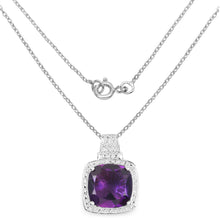 Load image into Gallery viewer, 5.85 Carat Genuine Amethyst .925 Sterling Silver Pendant
