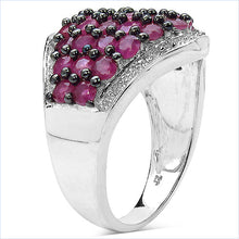 Load image into Gallery viewer, 2.76 Carat Genuine Ruby &amp; White Topaz .925 Sterling Silver Ring
