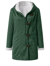 Load image into Gallery viewer, Full Size Pocketed Long Sleeve Hooded Toggle Jacket – Stylish &amp; Functional Outerwear for Women
