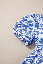 Load image into Gallery viewer, Royal Blue Printed Puff Sleeve Dress Stylish &amp; Feminine Statement Dress For Every Occasion
