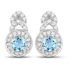 Load image into Gallery viewer, 3.24 Carat Genuine Blue Topaz and White Topaz .925 Sterling Silver Jewelry Set
