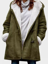 Load image into Gallery viewer, Full Size Pocketed Long Sleeve Hooded Toggle Jacket – Stylish &amp; Functional Outerwear for Women
