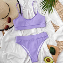 Load image into Gallery viewer, Female High Waist Swimsuit Bikini Sports Swimsuits For Women Two Piece Crop Top Bikini Set High Waist High Cut Bathing Suits Women Swimwear Two-piece Bikini Set Bathing Suit Swimwear
