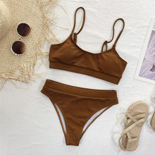 Load image into Gallery viewer, Female High Waist Swimsuit Bikini Sports Swimsuits For Women Two Piece Crop Top Bikini Set High Waist High Cut Bathing Suits Women Swimwear Two-piece Bikini Set Bathing Suit Swimwear
