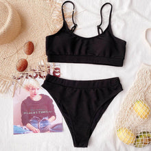 Load image into Gallery viewer, Female Push Up Swimsuit Modern Swimwear For Women Bikinis High Waist Bikini Set Solid Bikini 2 Piece Swimsuit Bathing Suits Women Bathing Suit High Waist Bikini Set Sport Wear Swimming Suit Bikini
