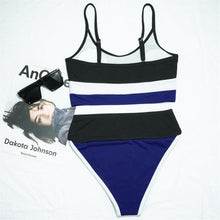 Load image into Gallery viewer, Female Swimsuit High Waist Bikini Women High Waist Bikini Set Two Piece Swimsuits Bikini Top With Bottoms Bathing Suits For Teens Girls Women Swimwear Two-pieces Bikini Set Sport Bathing Suit Swim Lady
