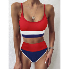 Load image into Gallery viewer, Female Swimsuit High Waist Bikini Women High Waist Bikini Set Two Piece Swimsuits Bikini Top With Bottoms Bathing Suits For Teens Girls Women Swimwear Two-pieces Bikini Set Sport Bathing Suit Swim Lady
