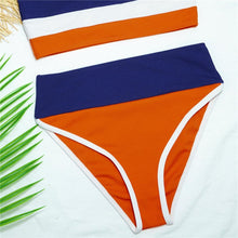 Load image into Gallery viewer, Female Swimsuit High Waist Bikini Women High Waist Bikini Set Two Piece Swimsuits Bikini Top With Bottoms Bathing Suits For Teens Girls Women Swimwear Two-pieces Bikini Set Sport Bathing Suit Swim Lady
