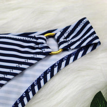 Load image into Gallery viewer, Female Two Piece Swimsuit Low Waist Bikini Floral Printing Swimwear Push Up Bathing Suit  Detachable Padded Push Up Striped Bikini Set Two Piece Swimsuit Ladies Vintage Lace Bikini Sets Beach Swimwear
