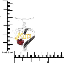 Load image into Gallery viewer, 0.55 Carat Genuine Garnet and Black Spinel .925 Sterling Silver Pendant
