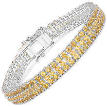 Load image into Gallery viewer, 11.12 Carat Genuine Citrine .925 Sterling Silver Bracelet

