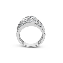 Load image into Gallery viewer, 10K White Gold 2 1/2 Cttw Round and Baguette-Cut Diamond Multi-Row Bypass Ring (J-K Color, I2-I3 Clarity) - Ring Size 7
