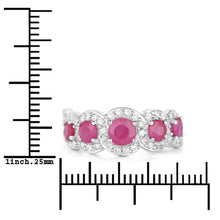 Load image into Gallery viewer, 1.99 Carat Genuine Ruby and White Diamond 14K White Gold Ring
