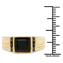 Load image into Gallery viewer, 2.16 Carat Genuine Black Onyx and Black Diamond .925 Sterling Silver Ring
