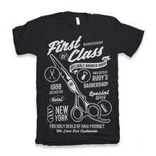 Load image into Gallery viewer, First Class Barber Men's Bamboo Viscose/Organic Cotton Short Sleeve Graphic T-Shirt
