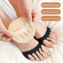 Load image into Gallery viewer, Five-Toe Forefoot Pads For Women High Heels, Shock Absorption Half Insoles, Toe Pad Inserts
