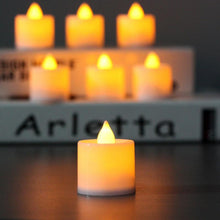 Load image into Gallery viewer, Flameless LED Tea Lights Candles Battery Powered Colorful Flickering Pillar Flickering Bright Tea lights Battery Operated/Powered Flameless Candles White Base Candles Tea light Romantic party Home Decor
