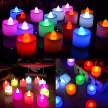 Load image into Gallery viewer, Flameless LED Tea Lights Candles Battery Powered Colorful Flickering Pillar Flickering Bright Tea lights Battery Operated/Powered Flameless Candles White Base Candles Tea light Romantic party Home Decor
