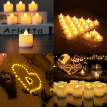 Load image into Gallery viewer, Flameless LED Tea Lights Candles Battery Powered Colorful Flickering Pillar Flickering Bright Tea lights Battery Operated/Powered Flameless Candles White Base Candles Tea light Romantic party Home Decor
