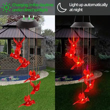 Load image into Gallery viewer, Flaming Bird Wind Chime Solar Lights
