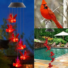 Load image into Gallery viewer, Flaming Bird Wind Chime Solar Lights
