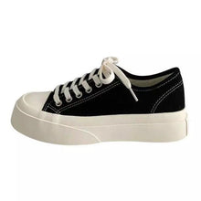 Load image into Gallery viewer, Flat White Sneakers Women's Sports Shoes Platform Vintage Casual Footwear Round Tennis  Athletic Canvas Trainers White Sneakers Low Top Canvas Sneakers
