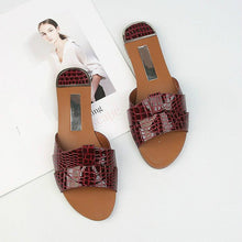 Load image into Gallery viewer, Flat Women Shoes Summer Candy Color Leather Fashion Sandals Open Toe Wear Casual Flip Flops Slip On Comfortable Womens Loafers Women's Flats Elegant Shoes
