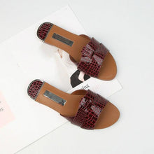Load image into Gallery viewer, Flat Women Shoes Summer Candy Color Leather Fashion Sandals Open Toe Wear Casual Flip Flops Slip On Comfortable Womens Loafers Women's Flats Elegant Shoes

