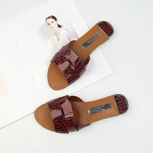 Load image into Gallery viewer, Flat Women Shoes Summer Candy Color Leather Fashion Sandals Open Toe Wear Casual Flip Flops Slip On Comfortable Womens Loafers Women's Flats Elegant Shoes

