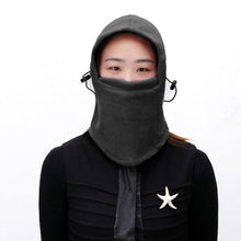 Load image into Gallery viewer, Fleece Plush Balaclava Winter Women Waterproof Mask Snood Scarf Beanie Hat Outdoor Hiking Head Hood Neck Warmer Bonnets Fashion Balaclava Shawl Women Winter Hat Soft Knitted Hooded Neck Collar Cap Beanie Hat Warm Scarf Unisex Bonnet Hooded Scarf Hat
