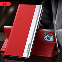 Load image into Gallery viewer, Flip Case For iPhone 14 Pro Max 12 13 Mini Luxury Wallet Stand Elegant Cover Phone Magnetic Leather Protective Cover Luxury Red Shockproof Cover with Stand Flip Case
