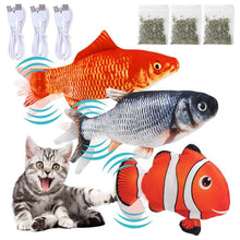 Load image into Gallery viewer, Floppy Fish Cat Toy Moving Fish Toy for Cats Interactive Flopping Cat Kicker Fish Toy Dancing Wiggle Fish Catnip Toys Fun Toy for Cat Exercise
