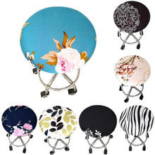 Load image into Gallery viewer, Floral Printed Round Chair Cover Bar Stool Elastic Seat Cover Home Chair Slipcover Anti-dirty Case Removable Chair Protector Stretch Round Bar Stool Covers Washable Stool Cushion Slipcover Elastic Bar Chair Covers
