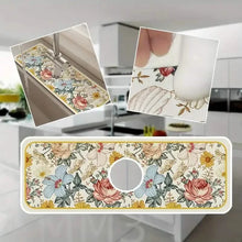 Load image into Gallery viewer, Floral Sink Faucet Absorbent Mat
