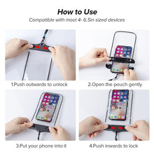 Load image into Gallery viewer, Florescent Universal Waterproof Phone Pouch Case Diving Swimming Bag Luminous Mobile Cover For Phone Sports Beach Pool 6 inch Universal Water Proof Mobile Pouch/Case Cover for Rain Protection &amp; Under Water Swimming Bag Case and Strap
