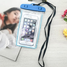 Load image into Gallery viewer, Florescent Universal Waterproof Phone Pouch Case Diving Swimming Bag Luminous Mobile Cover For Phone Sports Beach Pool 6 inch Universal Water Proof Mobile Pouch/Case Cover for Rain Protection &amp; Under Water Swimming Bag Case and Strap

