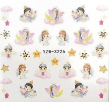 Load image into Gallery viewer, Flower Animal Designs Water Transfer Sticker Nail Art Decals Fashion Wraps Tips Manicure Tools Nail Watermark Decals iridescent Decoration Nail Self-Adhesive Decals Nail Stickers Water Transfer Fresh Nail Decals for Nail Art
