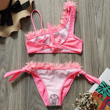 Load image into Gallery viewer, Flower Girl Swimsuit Ruffle Women Swimwear Kids Children Toddler Bikini Bathing Suit Beachwear Sets Kids Two Piece Children's Swimwear Toddler Girl Bikini Little Girls Cute Princess Pink Bathing Suit Summer Beachwear
