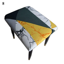 Load image into Gallery viewer, Flower Printed Seat Protector Square Stool Chair Cover Removable Dustproof Elastic Stool Covers For Bedroom Kitchen Square Stool Stool Covers Breathable Chair Seat Slipcover Barstool Cover for Rectangle Stools
