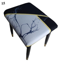 Load image into Gallery viewer, Flower Printed Seat Protector Square Stool Chair Cover Removable Dustproof Elastic Stool Covers For Bedroom Kitchen Square Stool Stool Covers Breathable Chair Seat Slipcover Barstool Cover for Rectangle Stools
