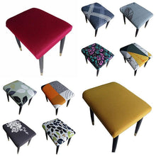 Load image into Gallery viewer, Flower Printed Seat Protector Square Stool Chair Cover Removable Dustproof Elastic Stool Covers For Bedroom Kitchen Square Stool Stool Covers Breathable Chair Seat Slipcover Barstool Cover for Rectangle Stools
