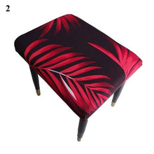 Load image into Gallery viewer, Flower Printed Seat Protector Square Stool Chair Cover Removable Dustproof Elastic Stool Covers For Bedroom Kitchen Square Stool Stool Covers Breathable Chair Seat Slipcover Barstool Cover for Rectangle Stools
