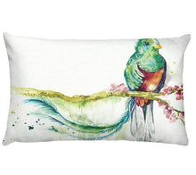 Load image into Gallery viewer, Flowers Birds Green Plants Printed Waist Pillowcase Home Pillow Decoration Tropical Green Texture Exotic Flower Cotton Linen Outdoor Pillow Cases Sofa Bed Throw Pillow 50x30CM
