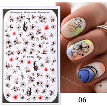 Load image into Gallery viewer, Flowers Leaves Line 3D Nail Stickers Autumn Winter Fall Leaf Design Transfer Sliders Abstract Waves Nail Art Decals Manicures  Decal Self-Adhesive 3D Wave Design Decoration for Women Girls Tape Nail Art Stickers Decal Decoration
