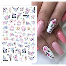 Load image into Gallery viewer, Flowers Leaves Line 3D Nail Stickers Autumn Winter Fall Leaf Design Transfer Sliders Abstract Waves Nail Art Decals Manicures  Decal Self-Adhesive 3D Wave Design Decoration for Women Girls Tape Nail Art Stickers Decal Decoration
