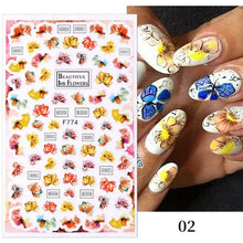 Load image into Gallery viewer, Flowers Leaves Line 3D Nail Stickers Autumn Winter Fall Leaf Design Transfer Sliders Abstract Waves Nail Art Decals Manicures  Decal Self-Adhesive 3D Wave Design Decoration for Women Girls Tape Nail Art Stickers Decal Decoration
