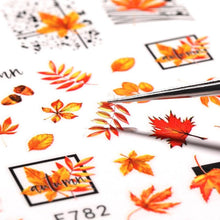 Load image into Gallery viewer, Flowers Leaves Line 3D Nail Stickers Autumn Winter Fall Leaf Design Transfer Sliders Abstract Waves Nail Art Decals Manicures  Decal Self-Adhesive 3D Wave Design Decoration for Women Girls Tape Nail Art Stickers Decal Decoration
