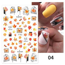 Load image into Gallery viewer, Flowers Leaves Line 3D Nail Stickers Autumn Winter Fall Leaf Design Transfer Sliders Abstract Waves Nail Art Decals Manicures  Decal Self-Adhesive 3D Wave Design Decoration for Women Girls Tape Nail Art Stickers Decal Decoration
